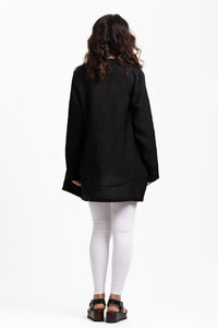 % TULIPA – Bio-Leinen Schwarz / Organic Linen Black