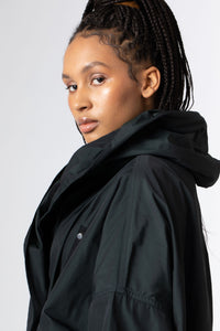 sustainable cape coat with hood