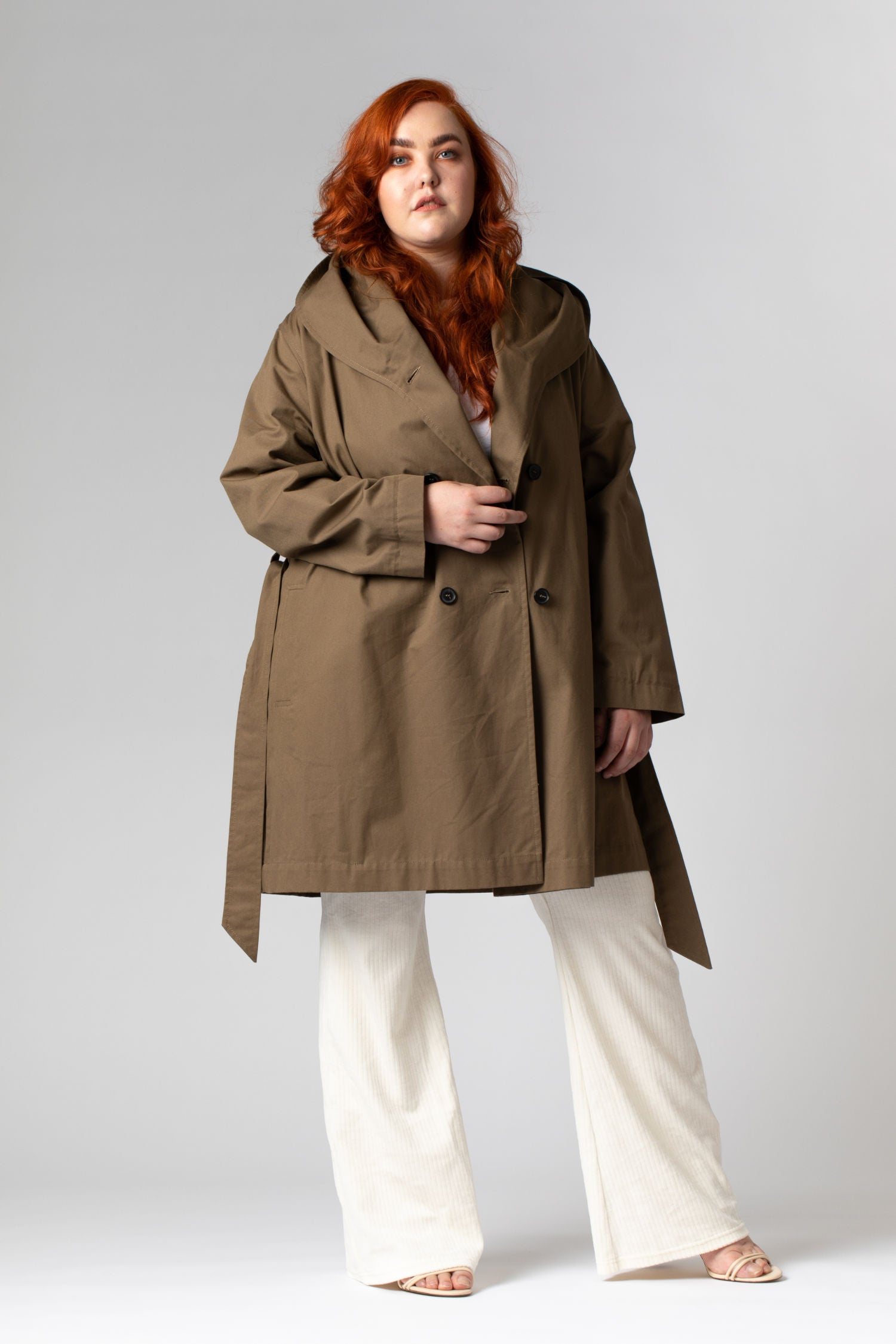 STELLA sustainable trench coat made of organic cotton, front